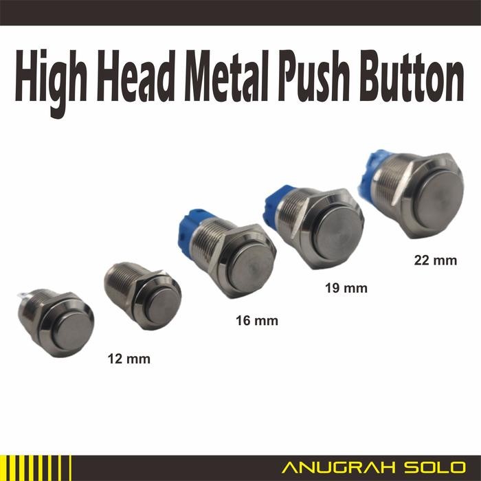 JTTOP" METAL PUSH BUTTON PUSHBUTTON TOMBOL TEKAN PUSH ON 12MM 16MM 19MM 22MM