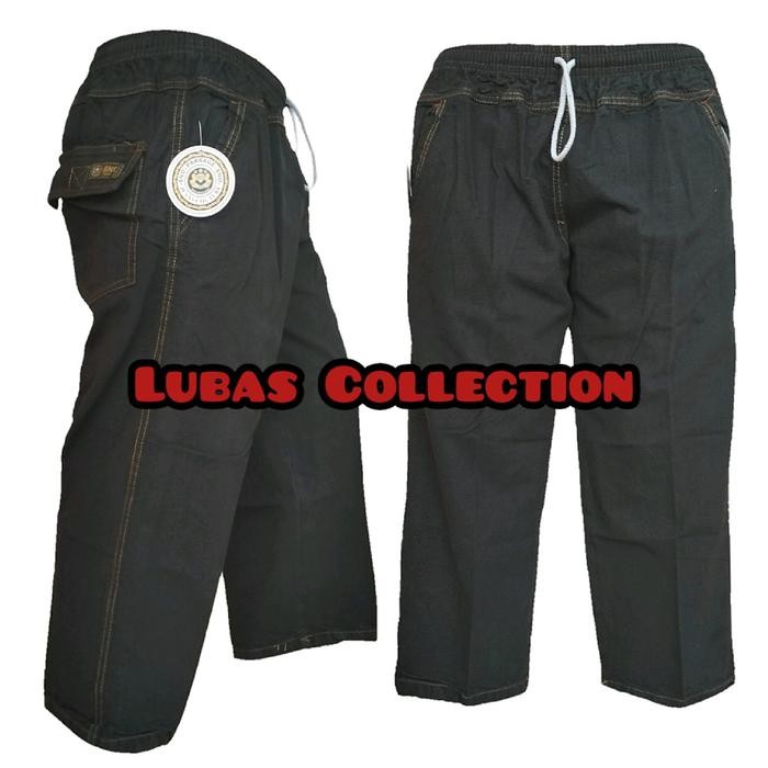 TERLARIS Celana Pangsi Sirwal Jeans Dewasa Polos - Hitam, L