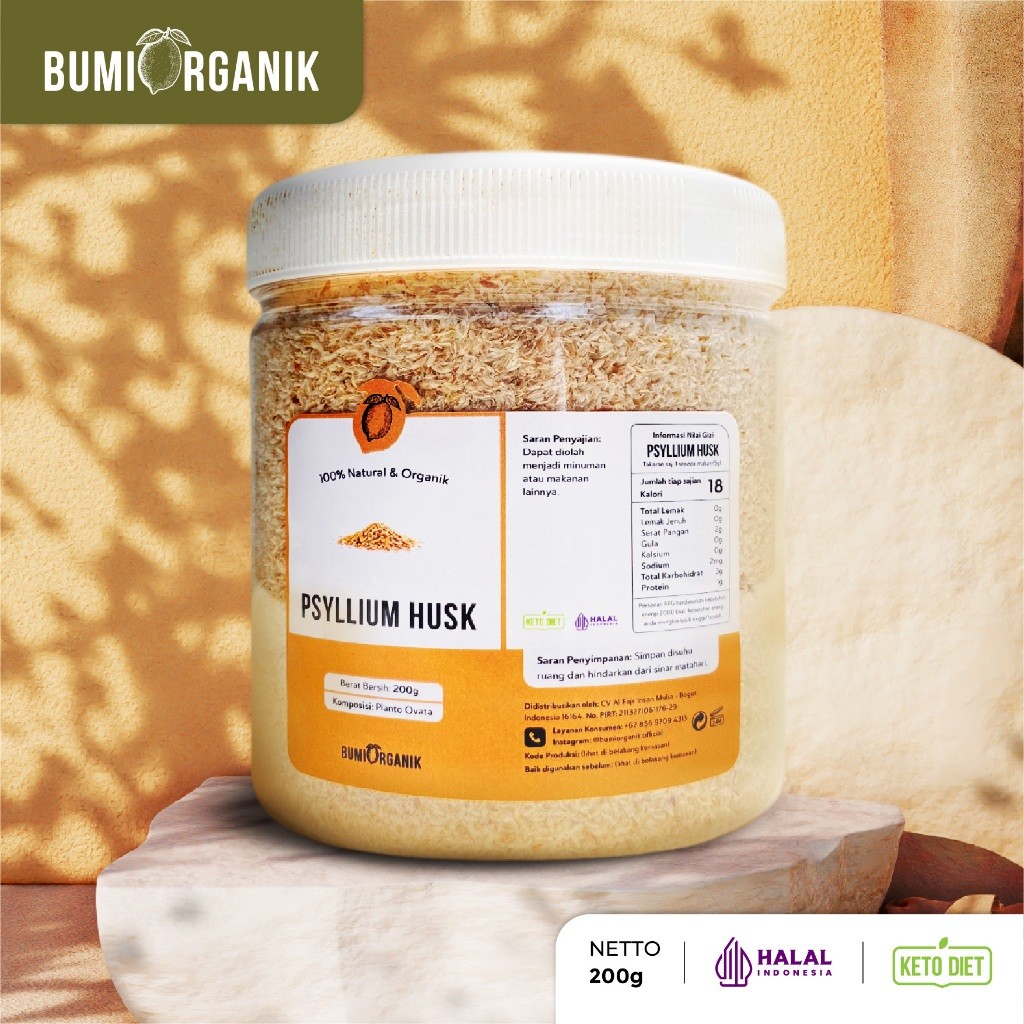 

llyback - PSYLLIUM HUSK POWDER ORGANIK 200G BUMI ORGANIK 100% TANPA CAMPURAN / MINUMAN DIET /