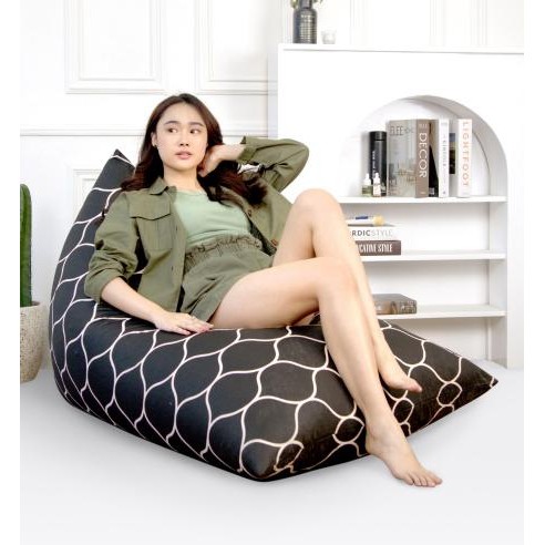 BEAN BAG CASHA SOFA SANTAI/CAFE LESEHAN TRIANGLE KATUN MOTIF