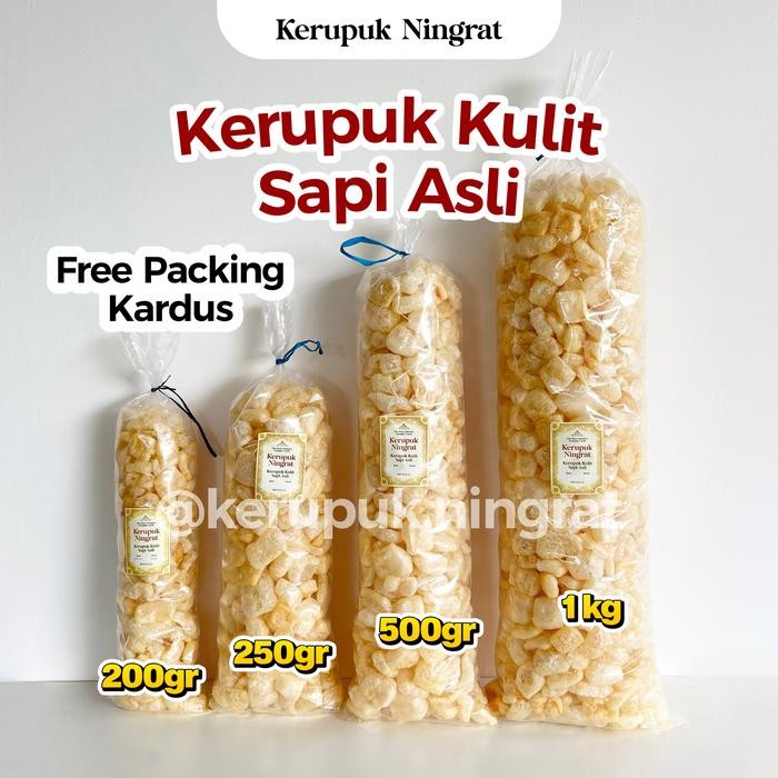 

JTTOP" 1 BALL KERUPUK KULIT SAPI ASLI 200GR DOROKDOK RENYAH GURIH TANPA PENGAWET SNACK CEMILAN ASIN
