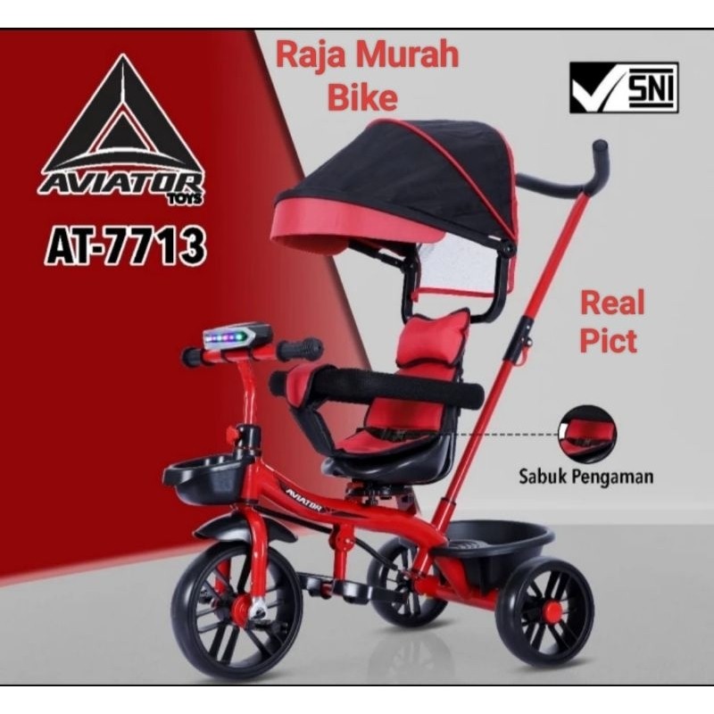 Sepeda Anak Roda Tiga Aviator AT 7713 Sepeda Stroller Roda Tiga Aviator