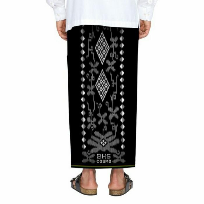 Sarung BHS Original Cosmo Warna Polos Silver Hitam Kualitas Premium