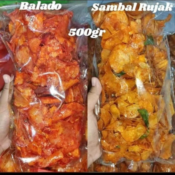 

Omahjajanan Kripik Singkong Balado Rujak Ubay Sanjay Sanjai - 500Grampacking Menggunakan Dus