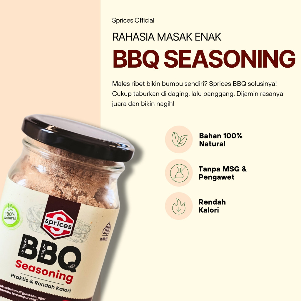 

Sega Tungtung Sprices Bbq Dry Rub Bumbu Marinasi Serba Guna Rendah Kalori Diet 150G