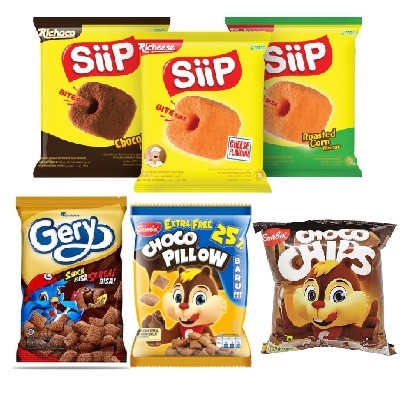 

Sega Tungtung [Pak] Snack Aneka Siip, Gery Sereal, Simba Chips, Simba Pillow 5Pcs