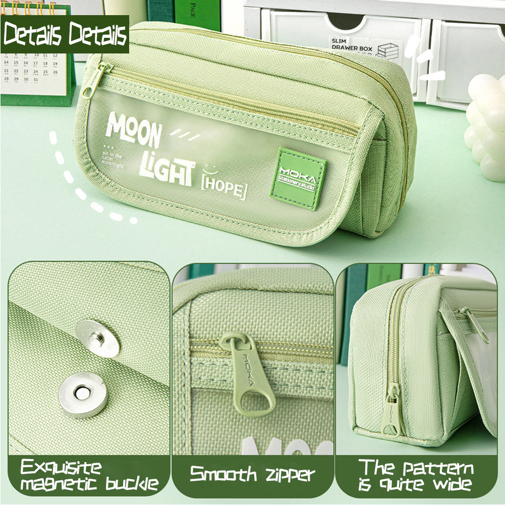 

KOTAK PENSIL AESTHETIC PENCIL CASE KAPASITAS BESAR TEMPAT PENSIL PEN POUCH LUCU STATIONERY ORGANIZER