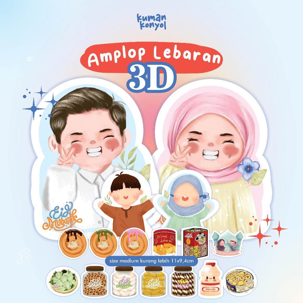 

AMPLOP 3D KARAKTER VIRAL LEBARAN IDUL FITRI - EID MUBARAK