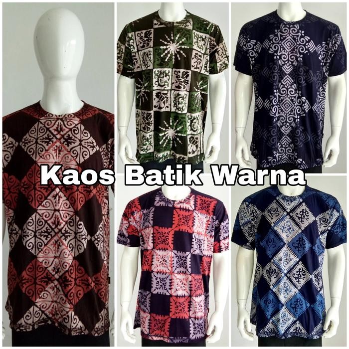 PREMIUM kaos batik cap pria size M L XL 4L kaos pria size jumbo