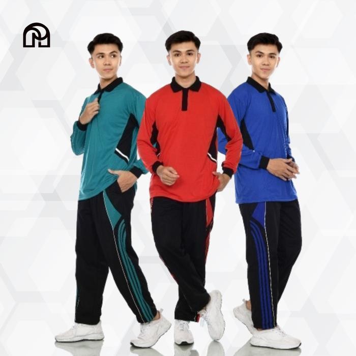 PREMIUM Setelan Olahraga Baju Celana Guru Penjas Setelan Olahraga Oneset Kaos Celana Training