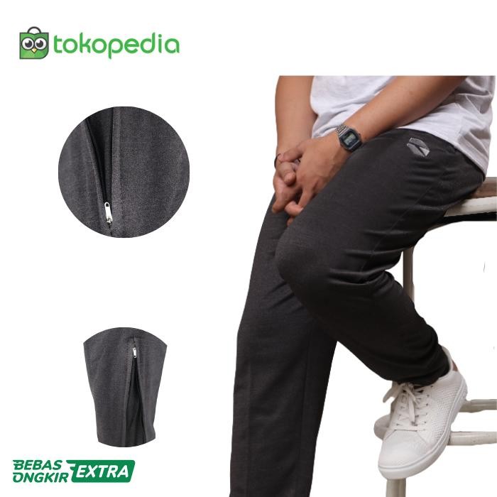 PREMIUM Training Panjang Polos Touchsport Celana Training Olahraga Resleting