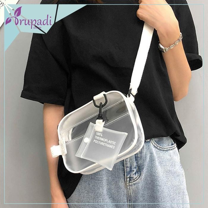 Tas Selempang Transparan Tas Konser Korea Tas Sekolah Kuliah Tas Pvc
