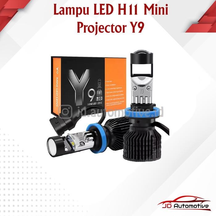 PREMIUM LED utama/foglamp Mobil Y9 Original Mini Projector H11