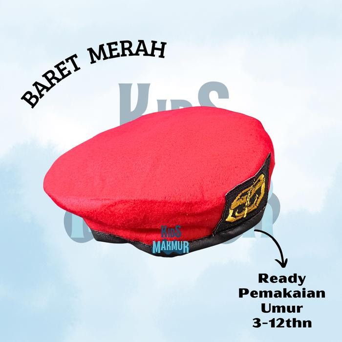 Baret merah kopasus anak kopassus asesoris baju kopasus anak pro