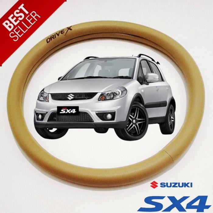 PREMIUM Cover Stir Sarung Setir Pelindung Ster Mobil Suzuki SX4 X-OVER Cream