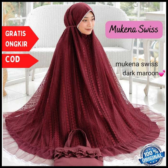 Mukena Swiss Dalanova Mukena Dewasa Premium Mewah Terbaru atasan bawahan Hitam Katun