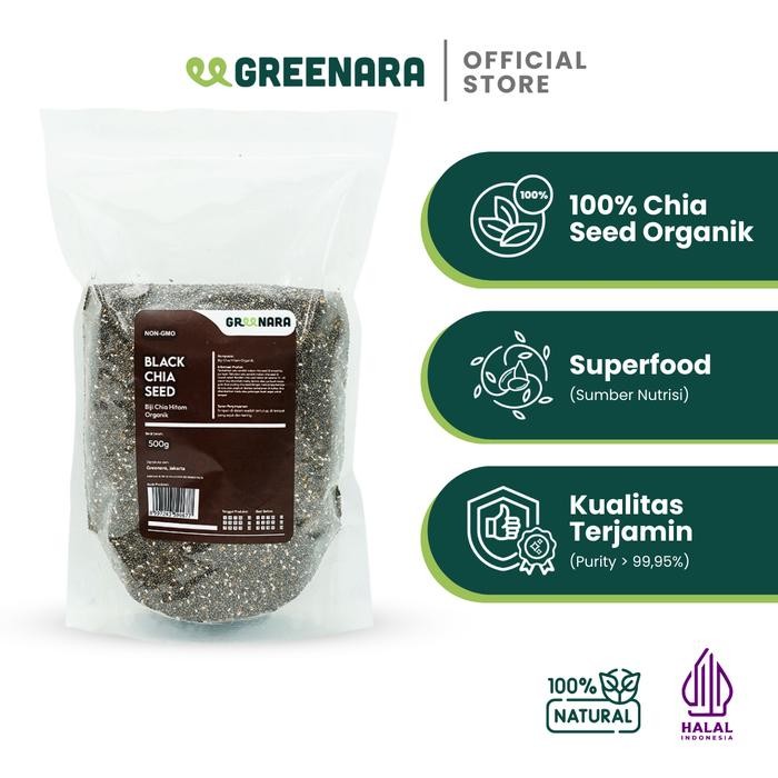 

G&C GREENARA BIJI CHIA HITAM ORGANIK 500GR / ORGANIC BLACK CHIA SEED