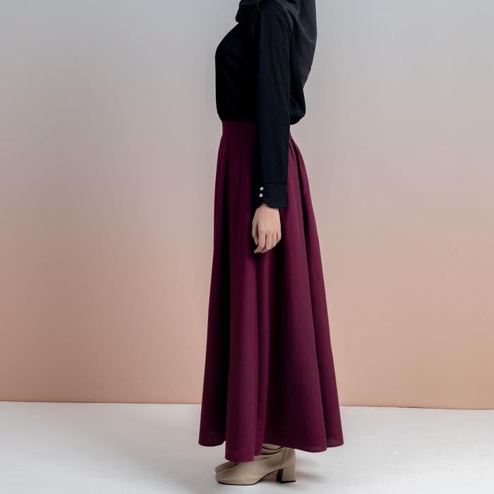 Elzatta Rok Katun Flare rok polos elzatta