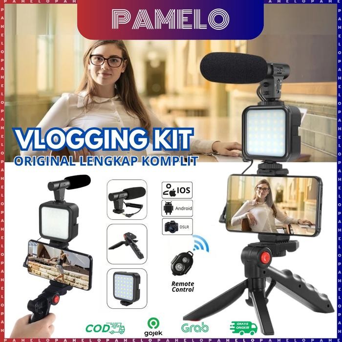 Vlogging Kit Paket Set Lengkap - Alat Vlog Hp 5in1