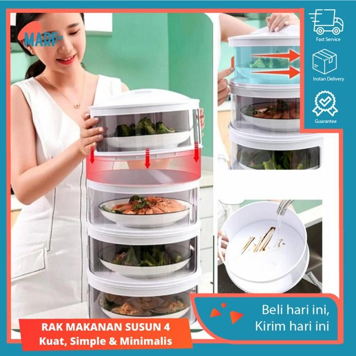 Rak Makanan Susun Tudung Saji Portable Penyimapanan Makanan Food Cover