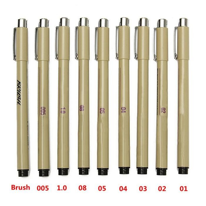 

Set Of 9Pcs Blcak Micron Liner Drawing Ink Brush Art