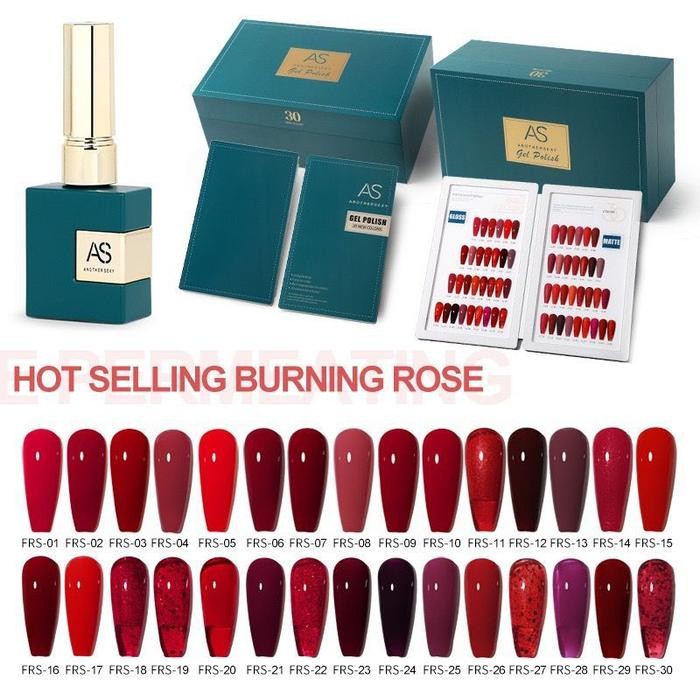 1 Set AS NAIL GEL KODE FRS RED SERIES KUTEK GEL 1 SET 30 WARNA / ANOTHER SEXY KUTEK GEL / AS GEL