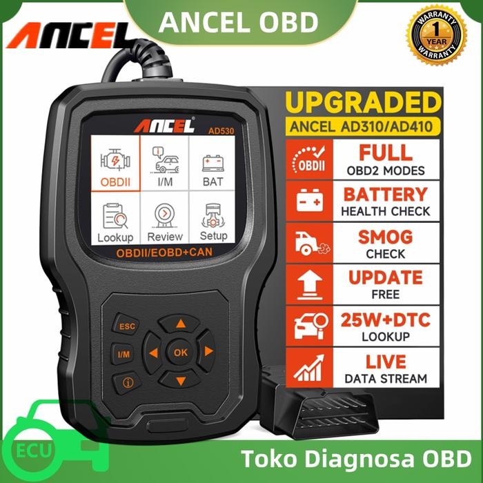 READY STOK Ancel Ad530 OBD2 Scanner Mobil Universal Bahasa indonesia