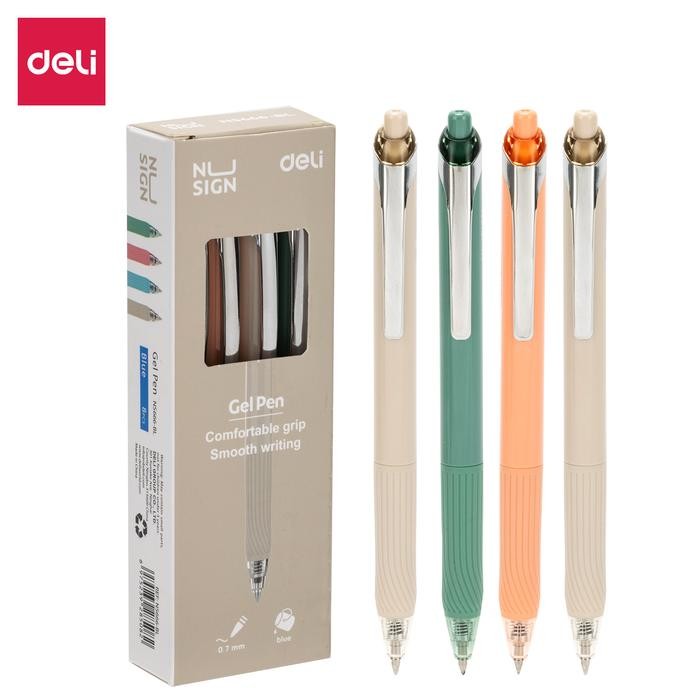 

Ready JT Nusign Retracable Gel Pen Pulpen Gel Pastel 0.7mm Hitam Biru ENS666