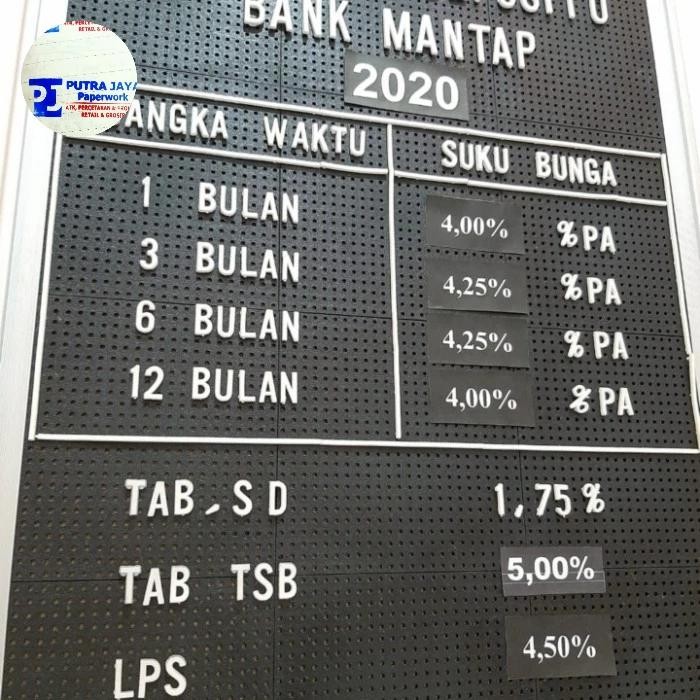 

Ready JT Angka Huruf ukuran 2 inch Papan kurs Moviboard