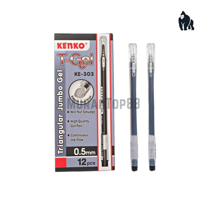 

Ready JT Pulpen T-Gel KE-303 Kenko 0.5 mm / Triangular Jumbo Gel Pen /Ballpoint Bolpen Pena Tinta