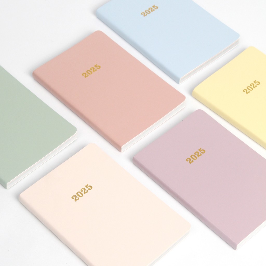 

LINDU bukuqu Planner SoftLeather 2025 #Never Give up - Agenda - Notebook - Weekly Kulit - pastel