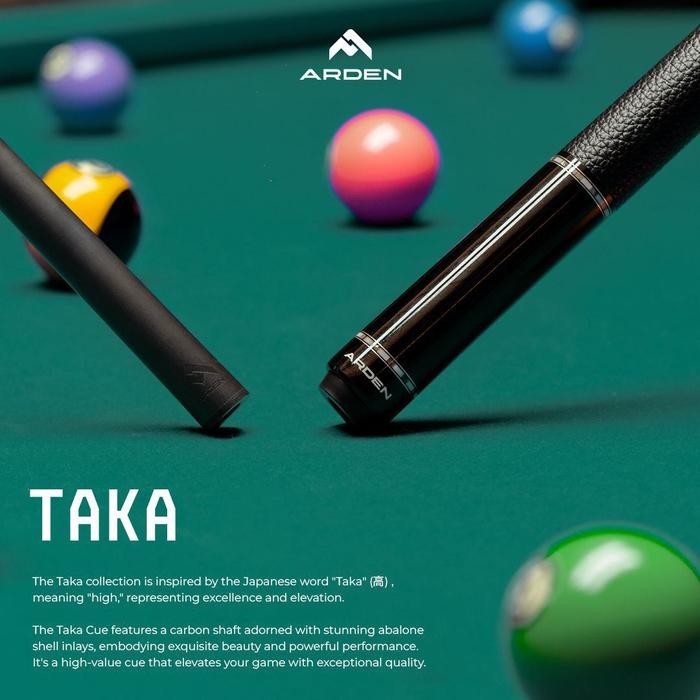 ARDEN Play Cue [TAKA-01] Carbon Shaft Billiard Stick Karbon Stik Biliard Inlay