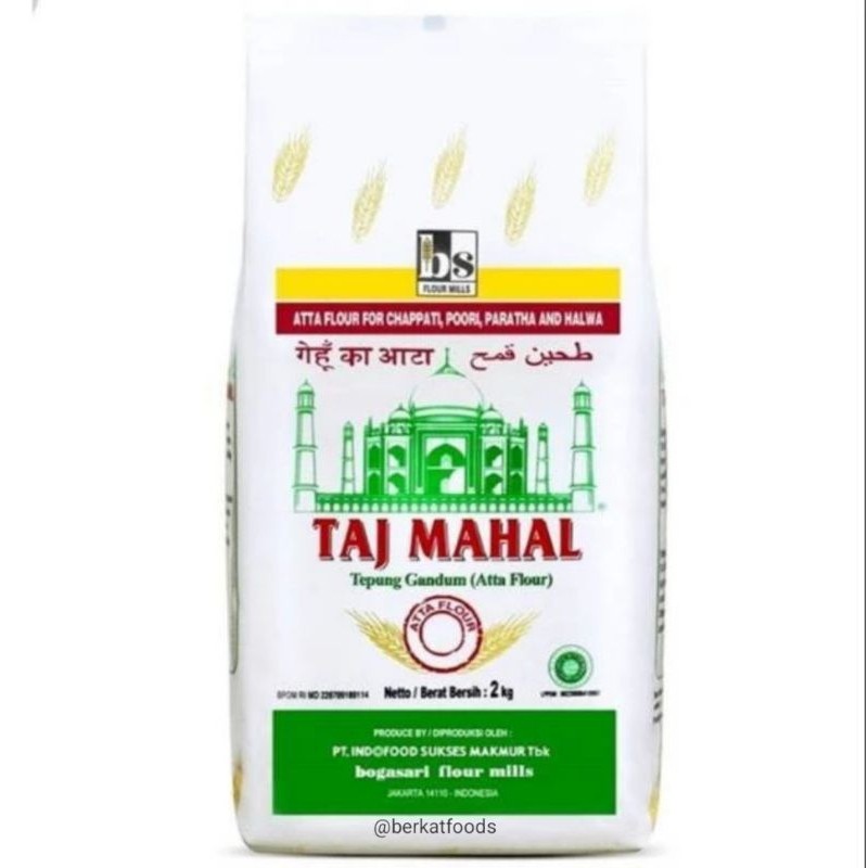 

Tepung Gandum Taj Mahal Bogasari 2 Kg / Wheat Flour / Atta Flour 2Kg