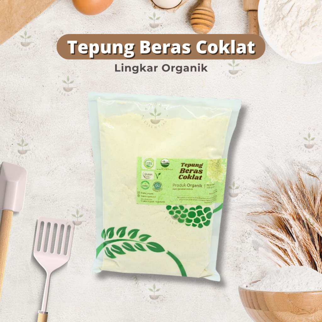 

Lingkar Organik Tepung Beras - Tepung Beras Putih Merah Coklat Ubi Ungu Pati Garut Mokaf 500gr -