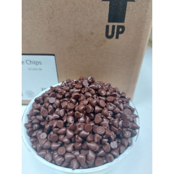 

CHIP tulip 1 kg. dark coklat CHIP 1kg Halal jamin Ready
