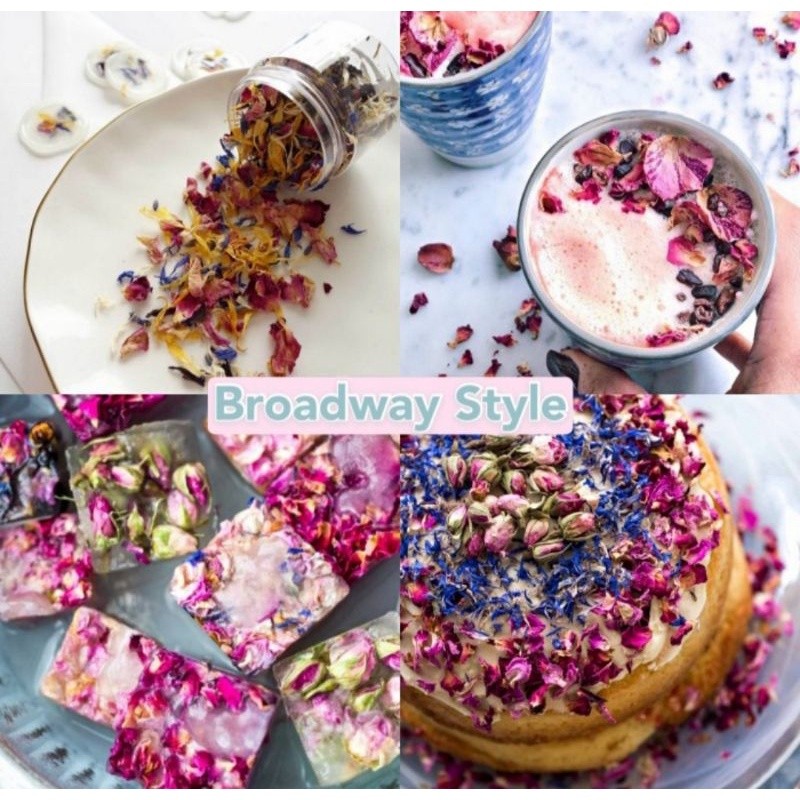 

Edible Flower Bunga Dapat Dimakan Untuk Garnish Makanan Minuman Cocktail Hiasan Kue Cake Topper