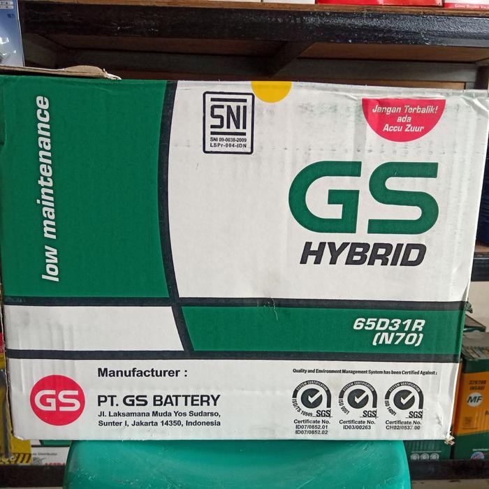 Aki Mobil / Genset/ Gs Hybrid N70/ 12V 70Ah Astra Otoparts/ Gs N 70