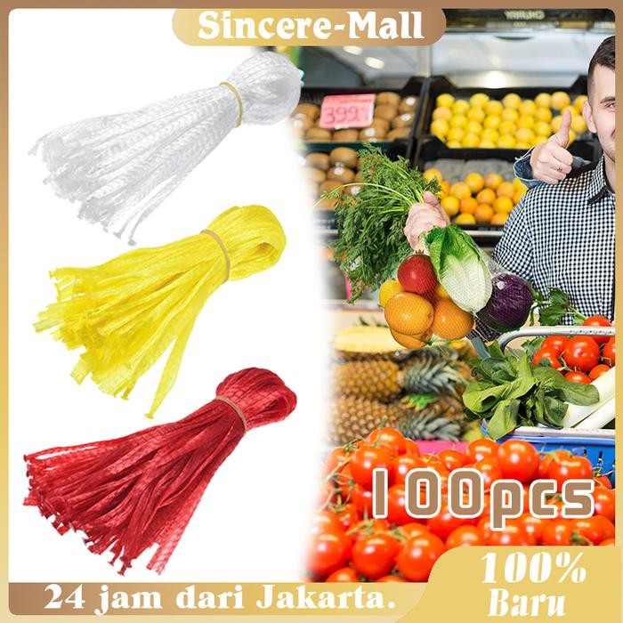 100 Pcs Jaring Pembungkus Buah Brongsong Buah Rajut Buah Polynet