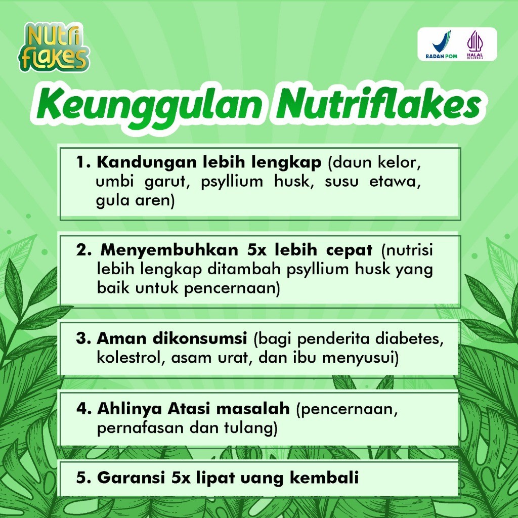 

[TERLARIS] Nutriflakes - Sereal Makanan Sehat Bagi Penderita Asam Lambung, Maag, dan Gerd,