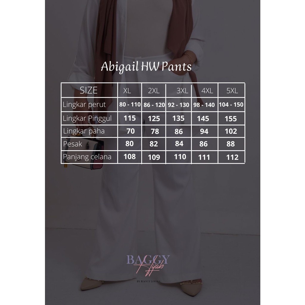 Pola Mewah Abigail Hw Pants Celana Kulot Bigsize Cullote Pants Jumbo - Baggyhijab