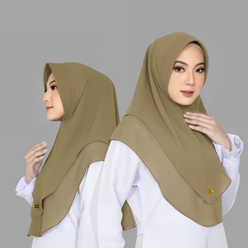 Pola Mewah Khimar Mini 2 Layer Pet/Hijab Mini Oval/Bergo Ceruty Mini Oval/Kerudung Mini Oval 2 Layer