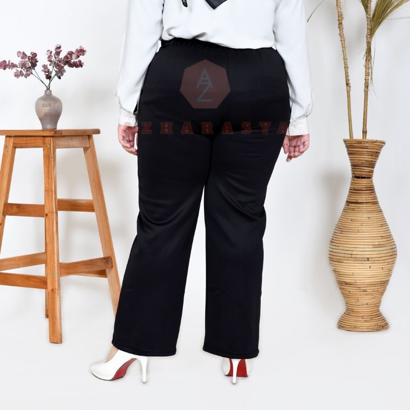 Pola Mewah Celana Kulot Kerja Kantor Wanita Panjang Scuba Jumbo Big Size Premium