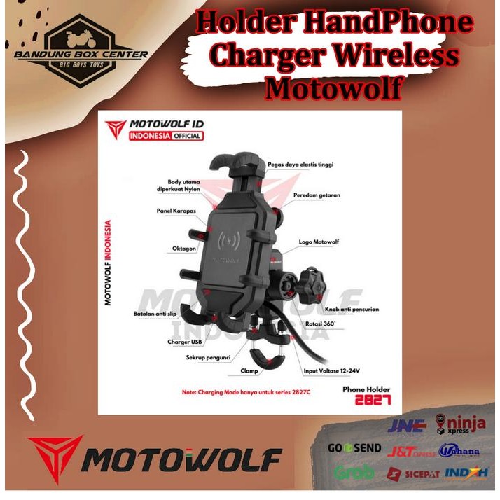 Motowolf Phone Holder Wireless Charger Holder HP Motowolf