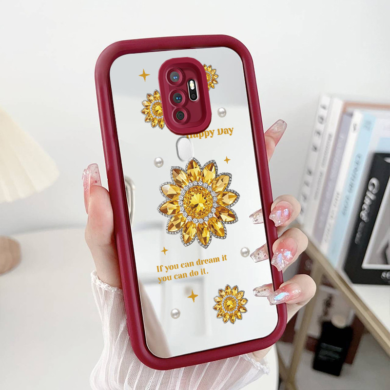 Casing Hp untuk OPPO A5 2020 A9 2020 Case Bunga Berlian Casing Softcase Daffodil Cassing Handphone S
