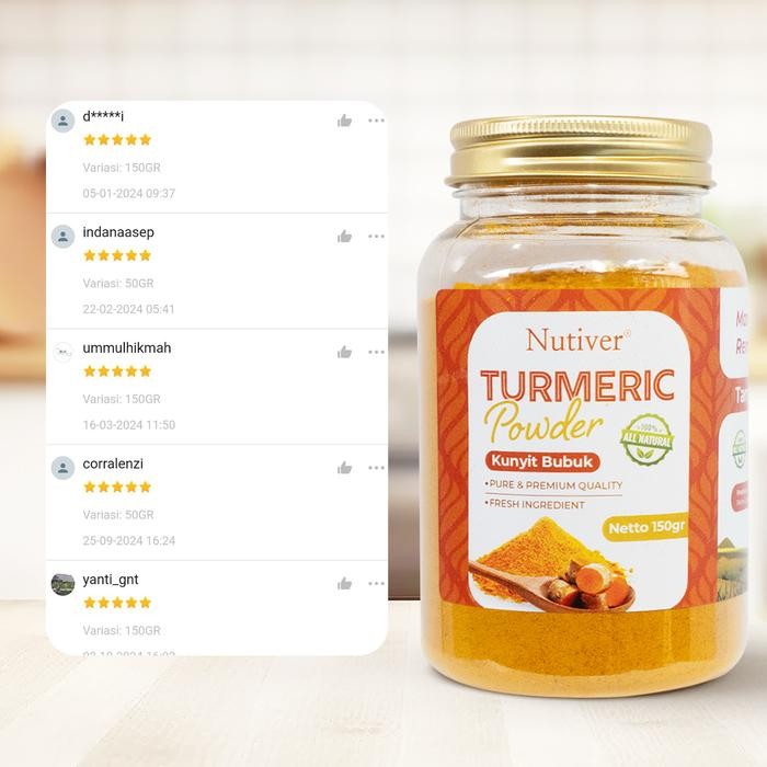 

Terlaris Nutiver Turmeric Powder / Kunyit Bubuk Murni 100% Bumbu Rempah Organik