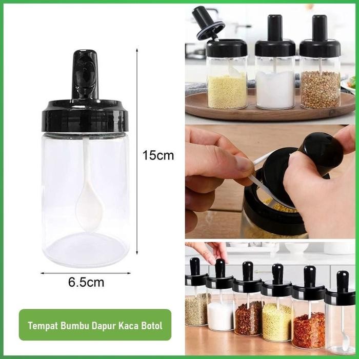 

Terlaris Botol Bumbu Dapur + Sendok / Toples Tempat Bumbu Dapur Wadah Simpan Gula Garam Kopi Lada