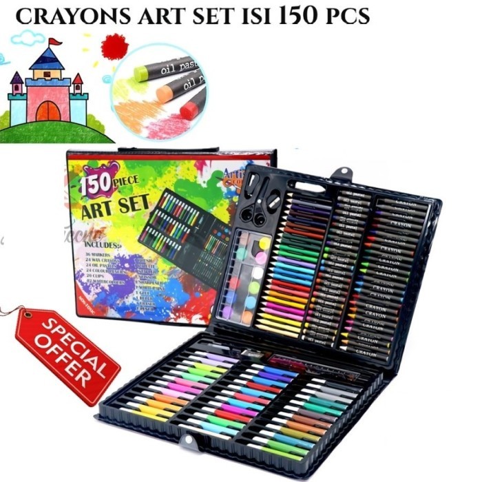 

AS150- Art Painting Set 150pc Crayon -Pensil Warna ,Alat Lukis Anak