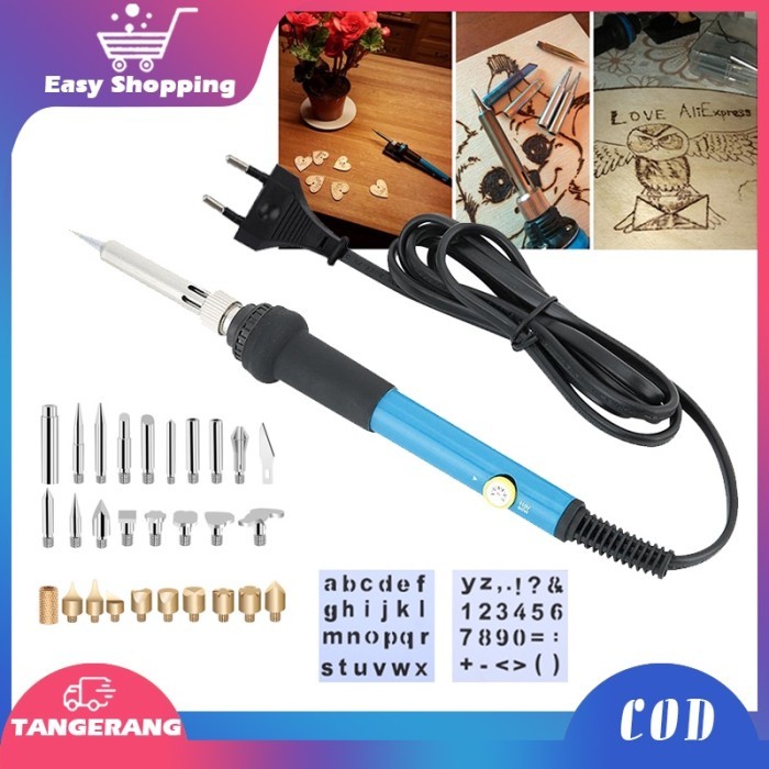 

Ready Stock 35 In 1 Alat Lukis Bakar Wood Burning Pen Pyrography Set