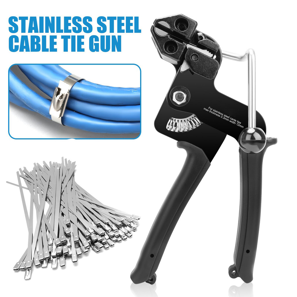 Metal Zip Ties Cutter Self-Locking Zip Ties Gun Cable Ties Plier Stainless Steel  Metal Tie Hand Wra