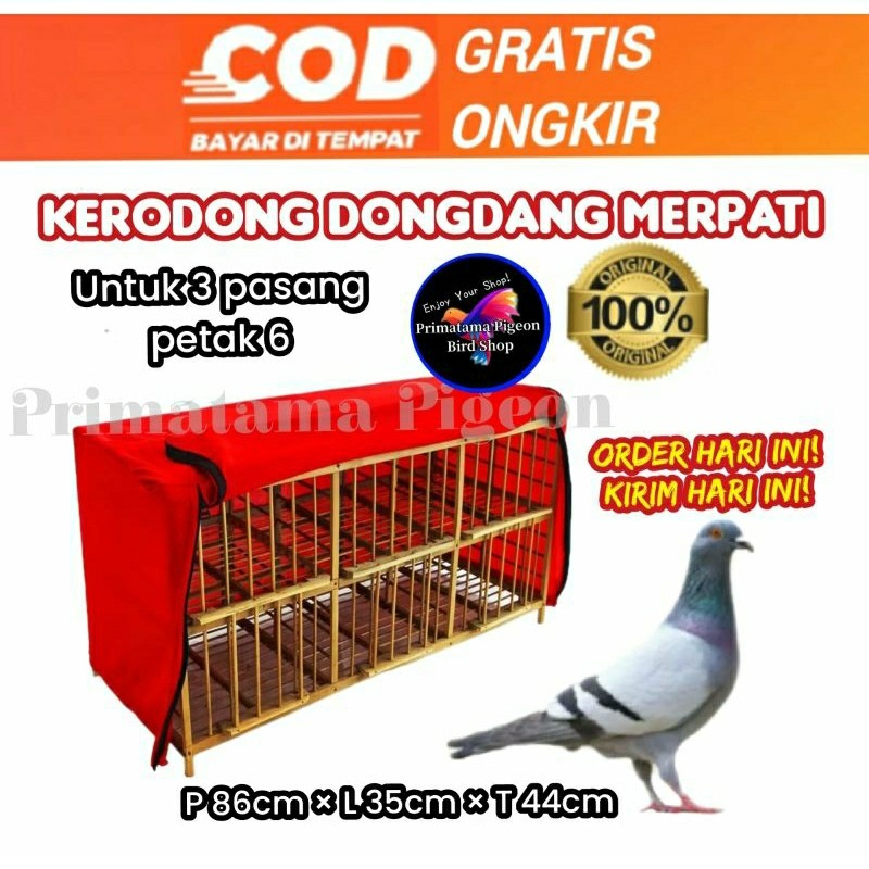 Krodong Sangkar Kandang Burung Merpati 3 Pasang Petak 6